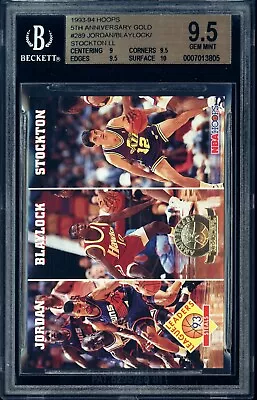 1993-94 Hoops 5th Anniversary GOLD Parallel #289 MICHAEL JORDAN BGS 9.5 POP 9 • $100