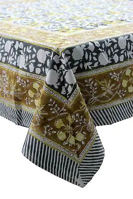 £40.34 • Buy Indian Hand Block Print Tablecloth 100%Cotton 150*220cm Multi Floral Rectangular