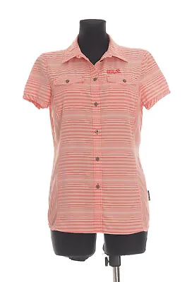 Jack Wolfskin Women's Striped Short Sleeved Casual Shirt Size Medium • £28.99