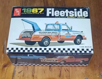 $100 • Buy Orig~AMT 1/25~1967 Chevy Pickup Fleetside~Tow Truck Wrecker~Model Kit~8747~AS IS