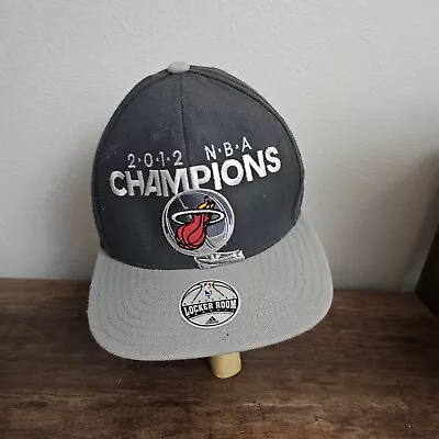 Miami Heat 2012 Adult Hat Adidas NBA Champions Locker Room Snapback Cap EUC • $18