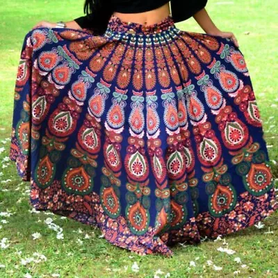 Indian Woman Hippie Mandala Wrap Skirt Handmade Cotton Long Maxi Dress • £17.94