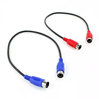 ZAWDIO- Set Of 2 MIDI Patch 5-Pin DIN Male-to-Male 18  Extension Cables • $13.50
