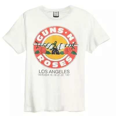 Guns 'n' Roses Vintage Bullet Amplified Vintage White T SHIRT • £22.01