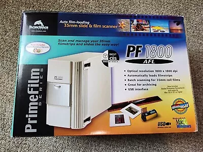 PrimeFilm Series PF 1800 AFL 35mm Film Scanner Box Cables CD Install Photoshop • $30