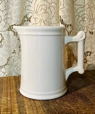 Antique White Ironstone Farmhouse Shabby Milk Pitcher 6.5  • $55.99