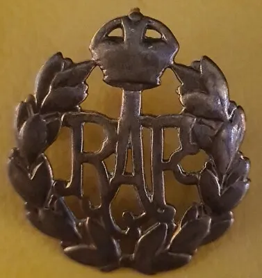 RAF KINGS CROWN Brass  WW2 British Army Military Cap Badge Raf Brass Original  • £12