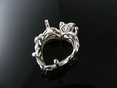 $24.99 • Buy P15 Sterling Silver Pendant Setting, 17x17 Mm Heart Gemstone