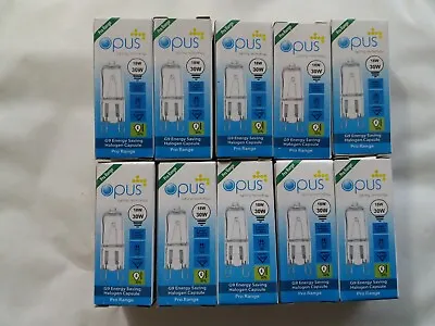 10 X Opus G9 18w = 30w Halogen Bulbs DIMMABLE Long Life Capsule Lamps Pack • £6.95