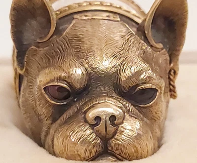 £10413.78 • Buy Faberge Antique Rare Authentic Imperial Silver Enamel Diamond Ruby Bull Dog Box