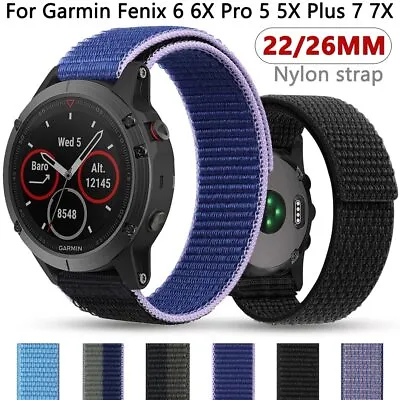 Nylon Strap Watchband For Garmin Fenix 7X 7 6 6X Pro 5X 5 Plus 3 3HR  955 Band • $6.99
