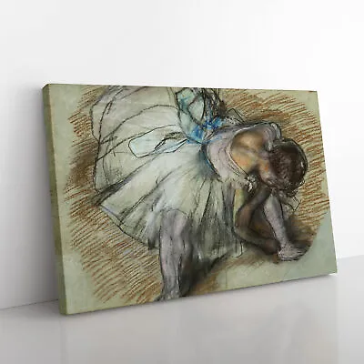 Ballet Ballerina Dancer Tying Her Slipper Vol.3 Edgar Degas Canvas Wall Art • £24.95