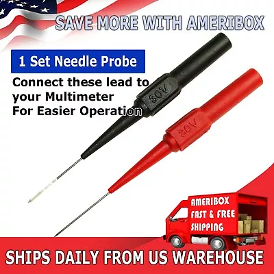 Needle Tipped Tip Multimeter Probes Test Leads 4 FLUKE Tester 600V 1A 4mm Socket • $3.95