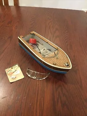 Vintage~Wood Toy~Battery Operated~Speed Boat~For Restoration/Parts-AS IS!!! • $14.50