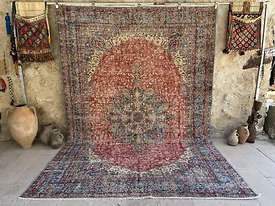 Oushak Rug Turkish Rug Vintage Rug Oriental Area Rug Handknotted Rug • $510