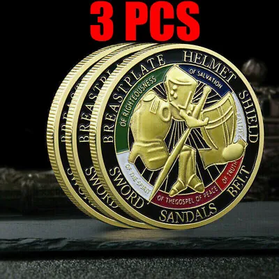 3 X Put On The Whole Armor Of God Commemorative Collection Challenge Coins Gift • $6.99