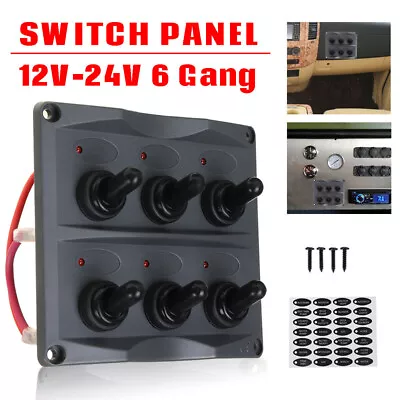 6Gang Car Boat Truck Marine LED Rocker Switch Panel Toggle Control Waterproof AU • $49.99