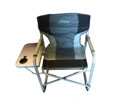Liberty Folding Directors Folding Camping / Motorhome Chair & Side Table -  Grey • £55.99