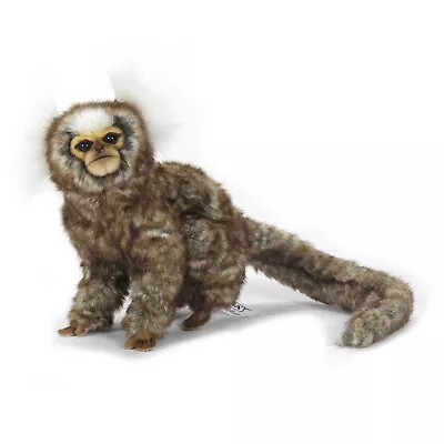 HANSA WHITE EARED MARMOSET MONKEY REALISTIC STUFFED ANIMAL PLUSH TOY 23cm L *NEW • $32.44