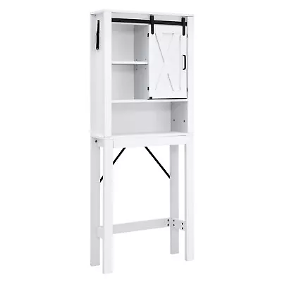 Over Toilet Storage Shelf Rack Laundry Bathroom Cabinet Sliding Door White 171CM • $93.95