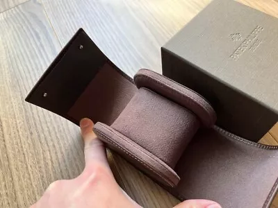 PATEK PHILIPPE Travel Watch Box Carry Box Case Dark Brown Leather Unused Item • $100.20