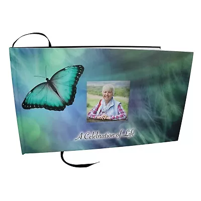 Bokeh Butterfly Funeral Guest Book Memorial Guest Book • $39.95