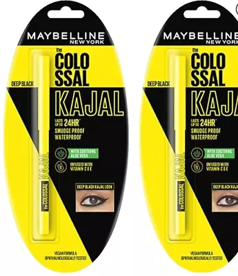 TWIN PACK Maybelline Colossal Kajal Deep Black Kohl Bold Smudge Proof Eyeliner • $12.52