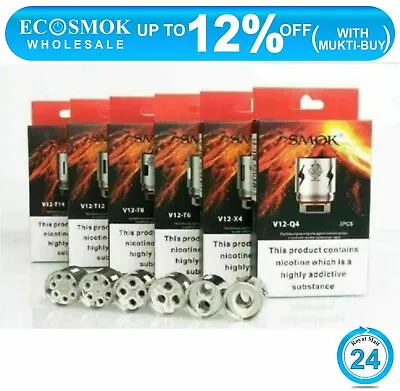 SMOK TFV12 Coils V12 Q4 V12 X4 V12 T6 V12 T8 V12 T12 Genuine Coils UK Seller  • £9.80