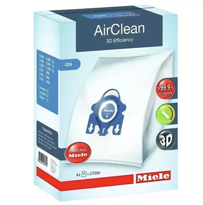 Miele GN AirClean 3D Efficiency Dust Vacuum Bags NEW 4 Bags & 2 Filters In Box • $18.99