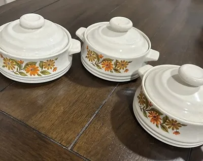 Vintage Capri Bake Serve 'N Store Stoneware Casserole Bowl 1970's Set Of 3 Soup • $39.95