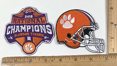 Lot 2 Clemson Tigers Iron On Patch NCAA Football 2018 National Champions Helmet • $6.50