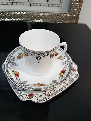 Vintage Salisbury Glen Bradleys English China Demitisse Cup Saucer Plate Trio  • $28