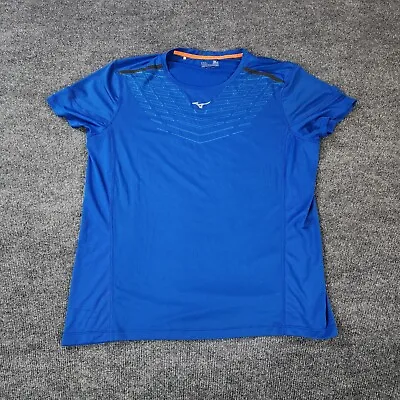 Mizuno Shirt Mens Large Blue Running Performance Outdoors Hiking Biking Active • $16.48