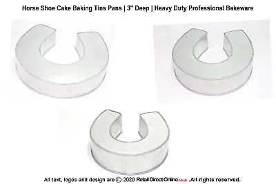 Horse Shoe Shape Novelty Cake Baking Tins Pans Bakeware Professional Deep 3'' • £11.99