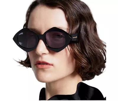 Karen Walker  Diamond Dice | Black Acetate Sunglasses 90s Acetate Rock N Roll • $90.66