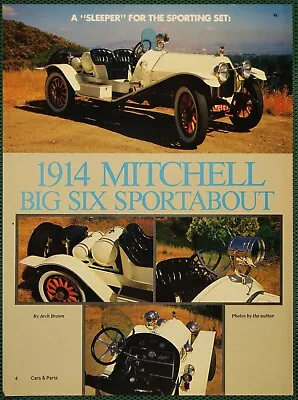 Mitchell 1914 Big Six Sportabout Design Specs Vintage Pictorial Article 1985 • $14.95