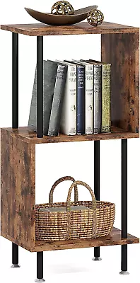 S-Shaped Bookshelf 3 Tier Bookcase Small Bookshelf For Small Spaces Unique Mo • $44.87