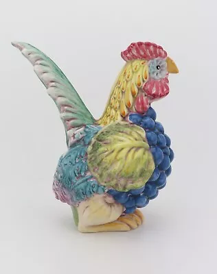 Vintage Ceramic Majolica Rooster Pitcher Figurine Neiman Marcus 10  High Italy • $47.99