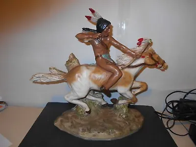 RARE Vintage Universal Statuary Corp Chicago 1981 Indian On Horseback 060 • $100