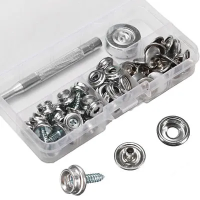 62pcs Boat Marine Canvas Snap Cover Button Fastener Socket Kit Stainless Steel • $9.26
