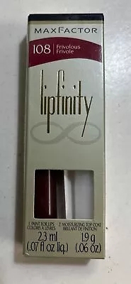 Max Factor Lipfinity Lipcolor Lipstick #108 Frivolous Frivole Original Formula • $25