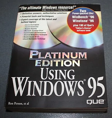 Platinum Editon Using Windows 95 - Paperback/Softcover Book W/ CD-ROMs - 1996 • $19.95