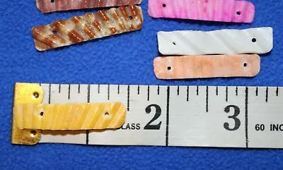 Small Pre-Drilled Flat Seashell Sticks 3/16 To 1/4 Inch Dyed 1 Pkg EX-03 • $18.38