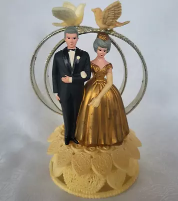 VTG Wilton 50th Gold Anniversary Cake Topper Wedding 1950-60s Hong Kong • $9.99