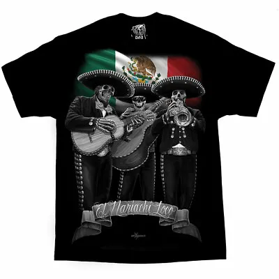 DGA David Gonzales Art El Mariachi Loco Mexican Band Skeletons Urban T Shirt • $25.99