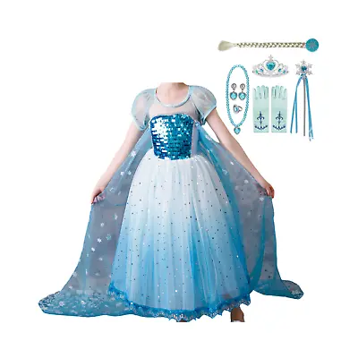 Elsa Blue Ice Queen Dress: Perfect Frozen Birthday Or Christmas Gift • $19.99