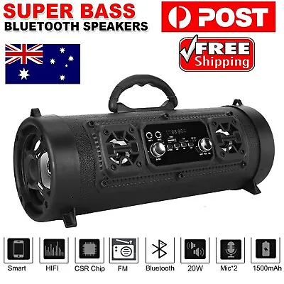 $39.99 • Buy Wireless Bluetooth Portable Speakers Stereo Bass USB TF Radio Outdoor Subwoofer