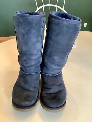 UGG Women Boots Classic Tall Navy Size 8 • $28