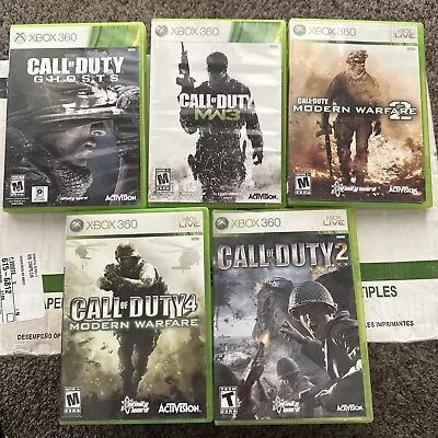 Lot Of 5 Call Of Duty (XBOX 360) Ghosts Mw2mw3mw4 Cod 2 • $19.99