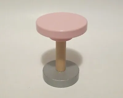 Wood Dollhouse Diner Table Or Stool Pink Kitchen Furniture Mini 2.75  Wooden Toy • $5.99